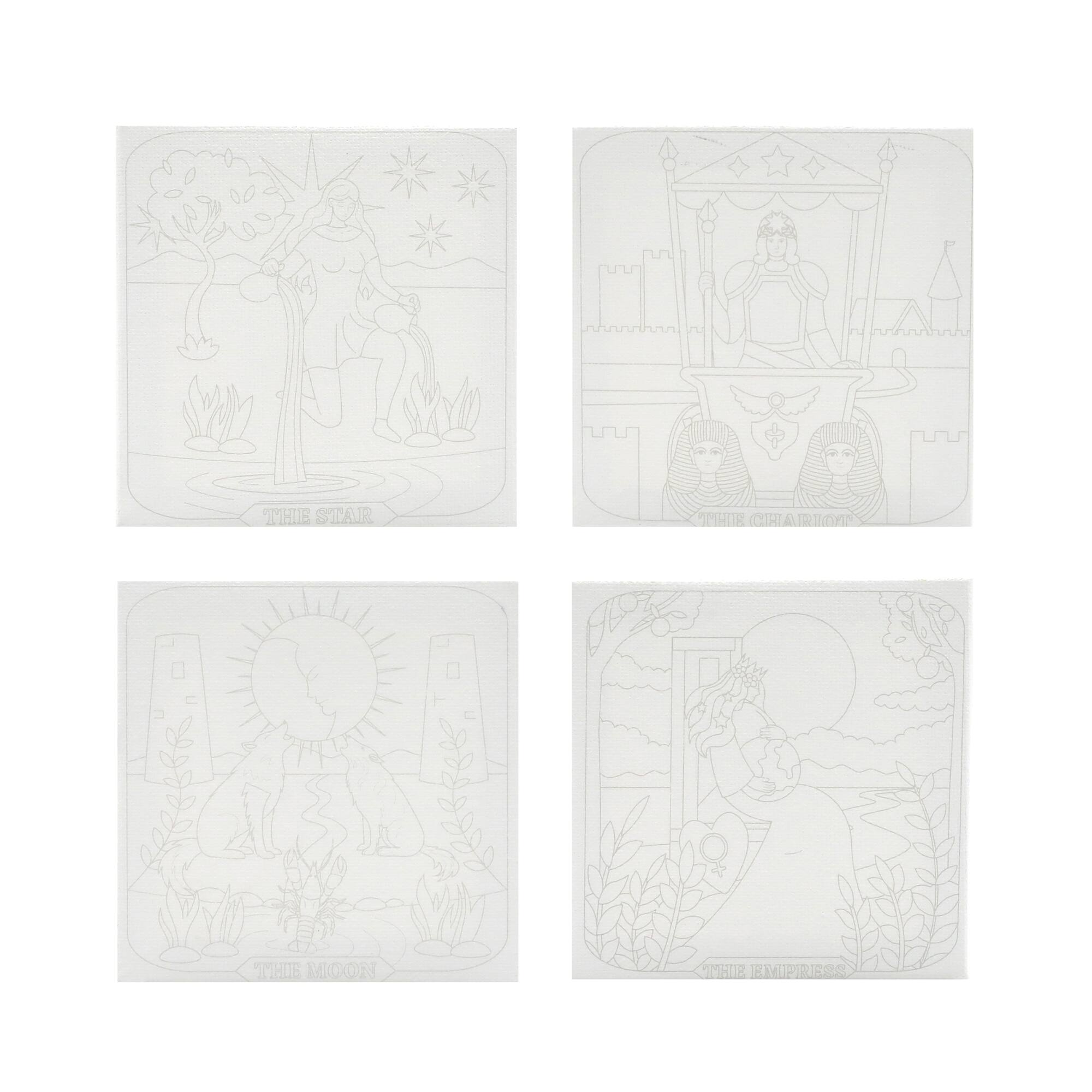 4" x 4" Tarot Canvas Painting Kit by Craft Smart®